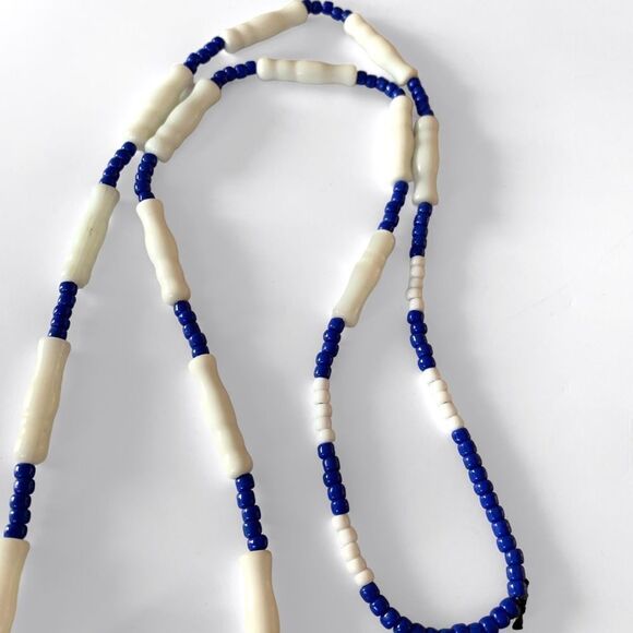 Vintage Chinese Painted Ceramic Necklace - Picture 4 of 4